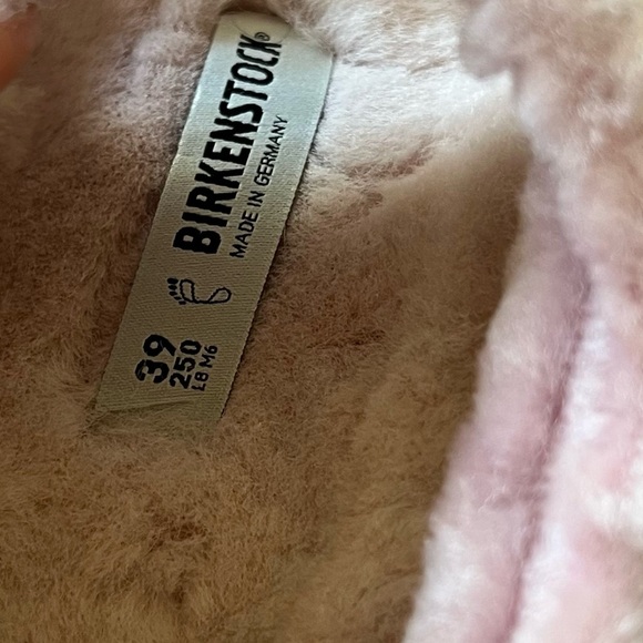 Birkenstock Arizona Shearling Suede Leather in Light Rose Pink EU 39 - Picture 7 of 7